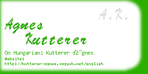 agnes kutterer business card